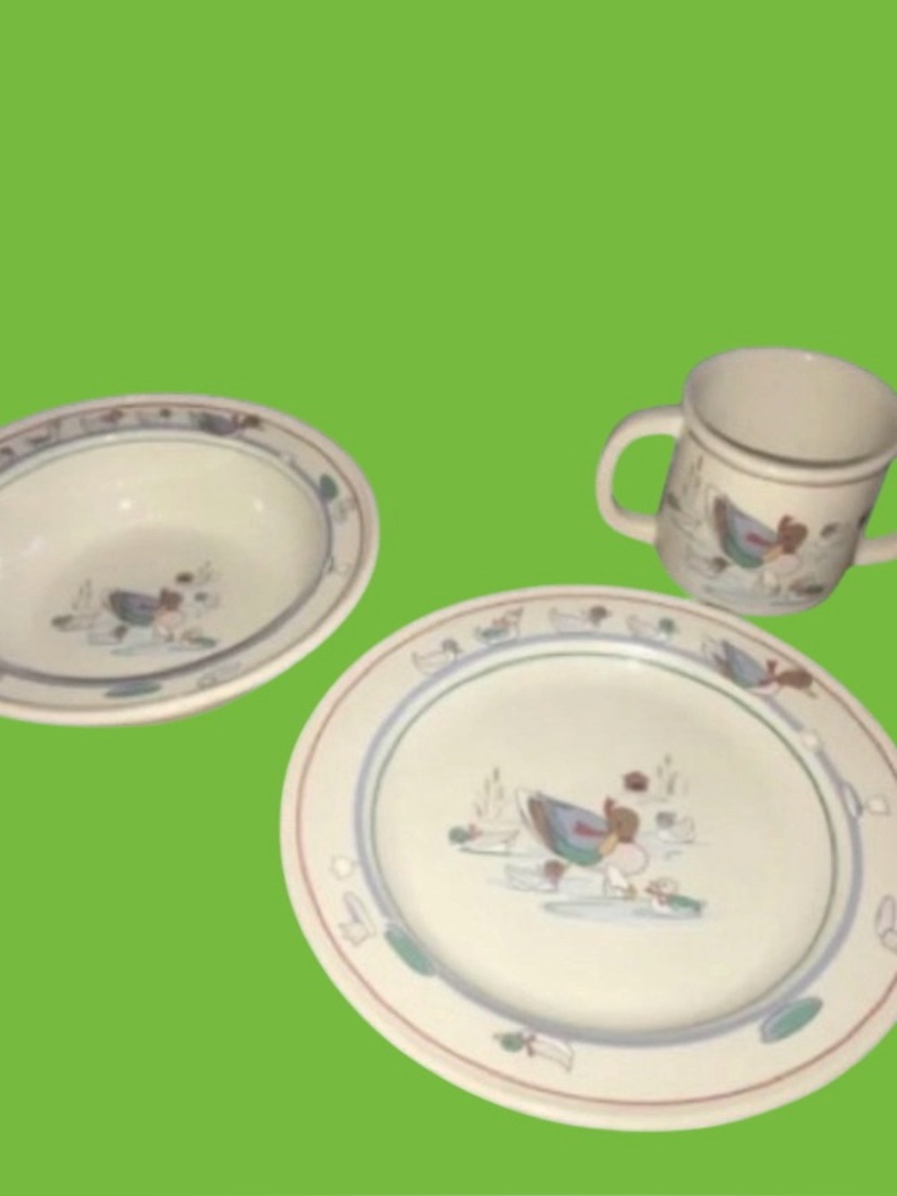 Child’s Epoch Dish Set ducks 3 pieces kids